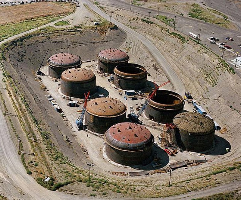 Hanford nuclear site. it cost $100 bn to clean nuclear waste pollutants from this site