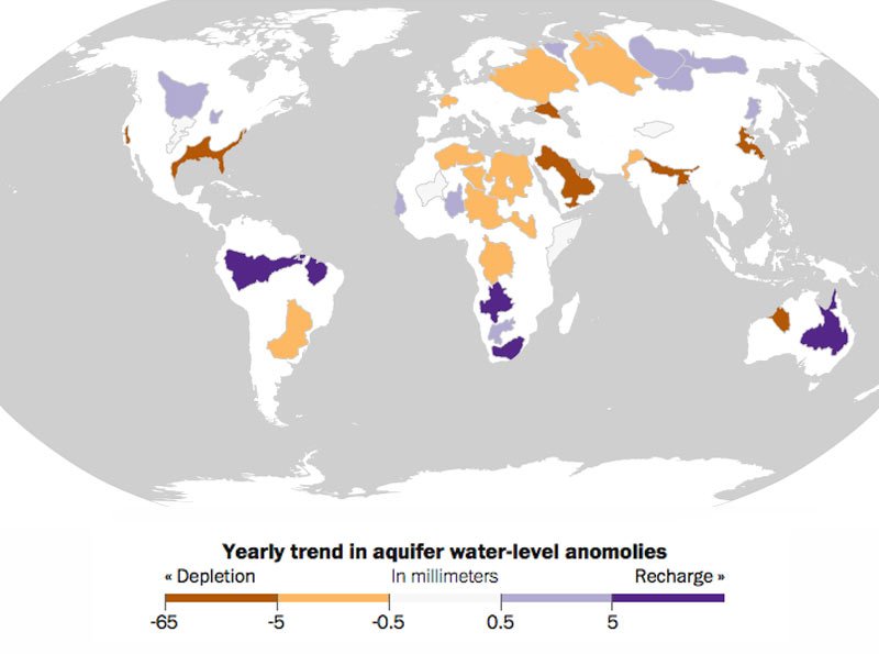 Stressed aquifers map by NASA showing there is urgent need to conserve water